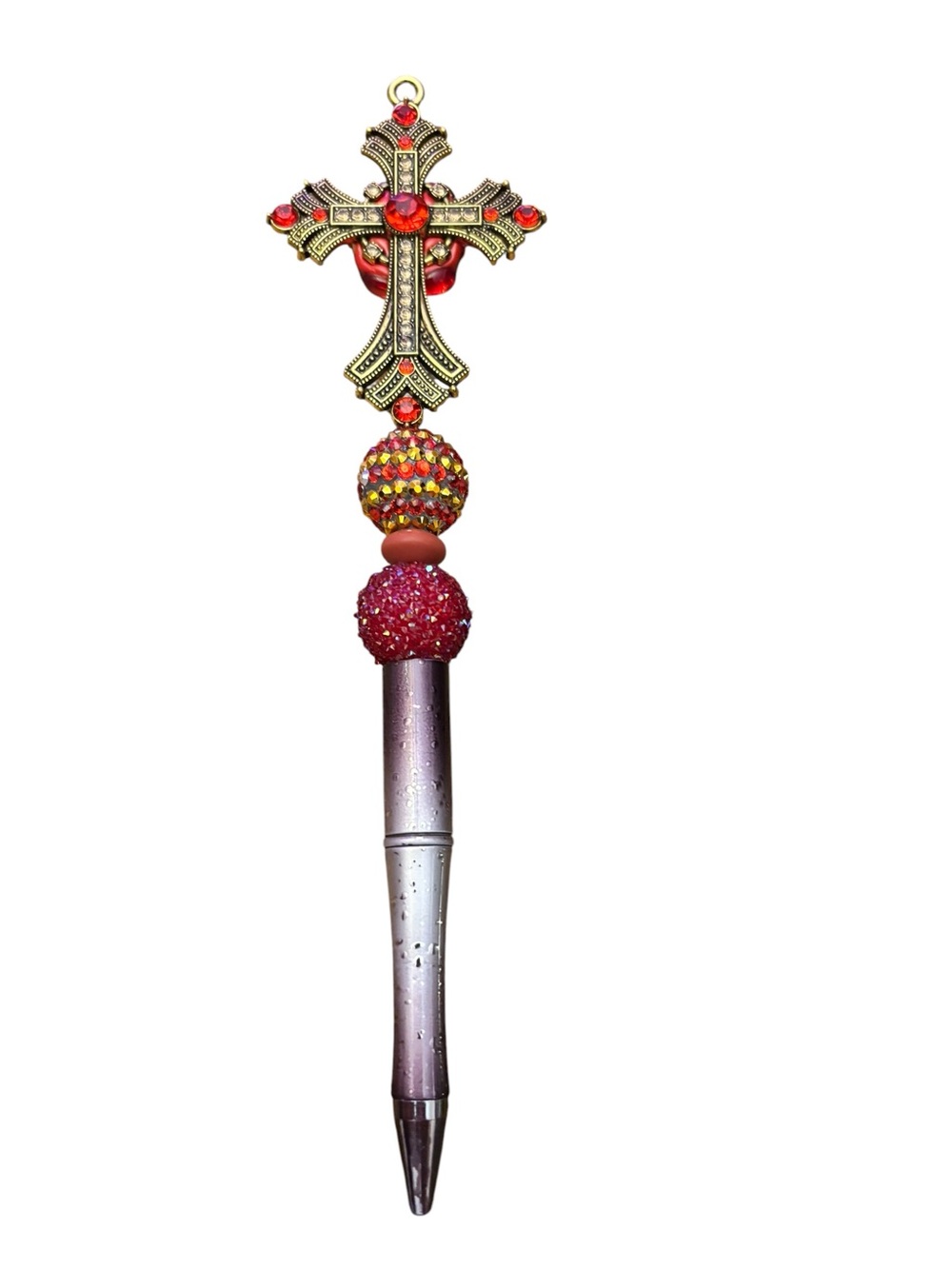 Cross Pen in Red and Gold Handmade By AB INKS HANDMADE EXPRESSIONS